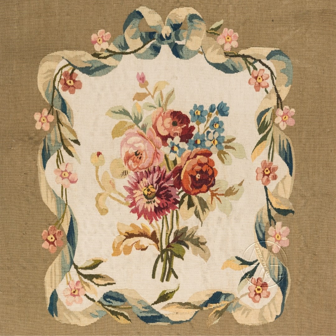 A Set of Aubusson Floral Tapestry Seat Covers - Adrian Alan