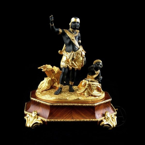 A Louis-Philippe Gilt-Bronze and Patinated Bronze Inkwell