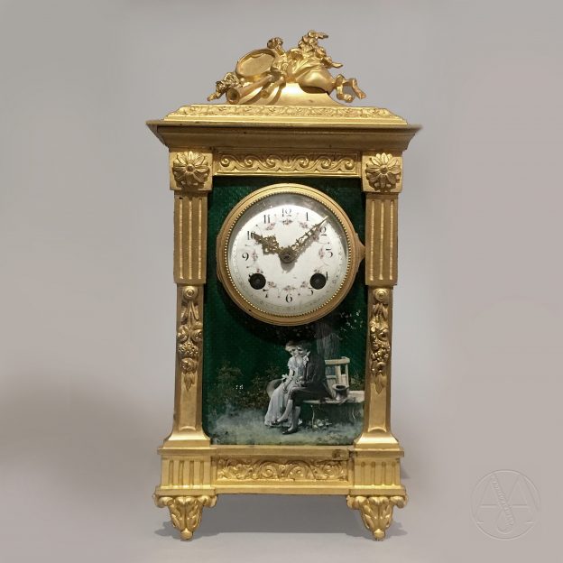 A Fine Louis XVI Style Enamel Mantel Clock