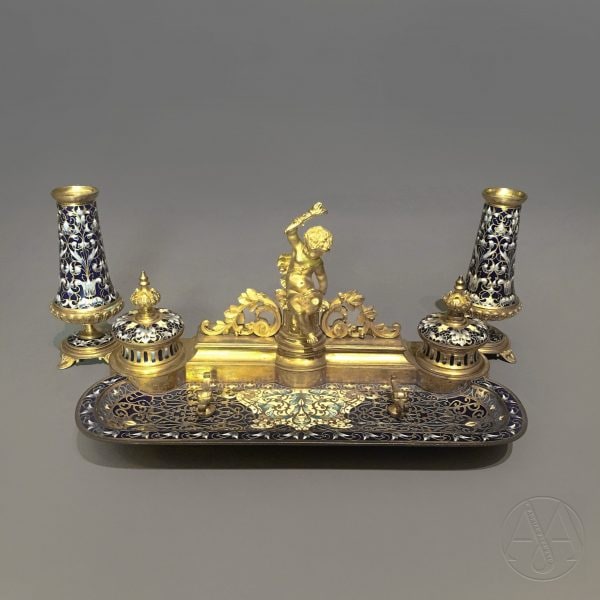 Настольный набор из трех предметов с эмалью Шамплеве