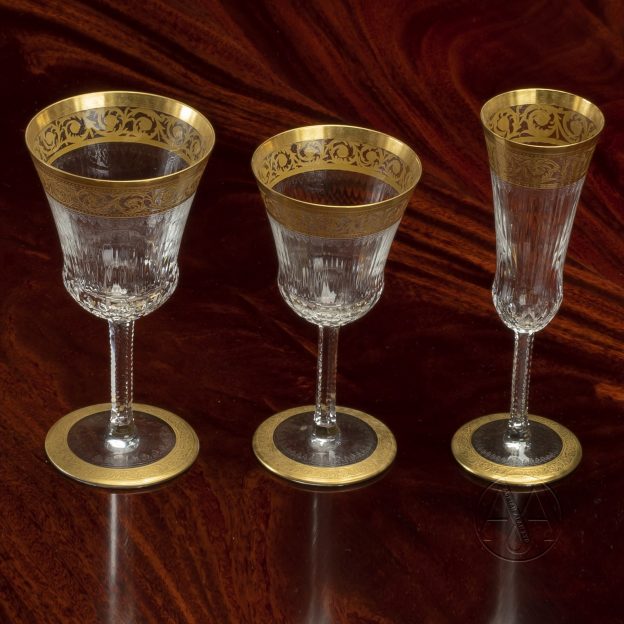 Rare Crystal and Gilt Forty-Three Piece Table Service