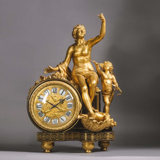 A Fine Louis XVI Style Mantel Clock, After the Model by Andre-Charles Boulle