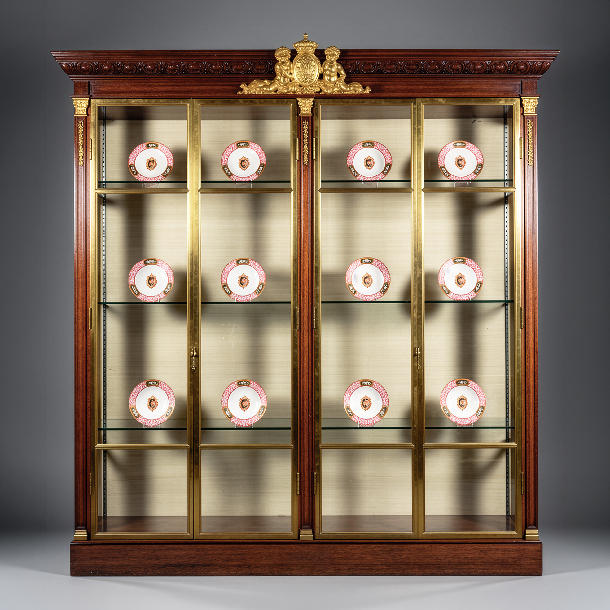 An Important Oak, Giltwood And Bronze Four Door 'Grande Vitrine'