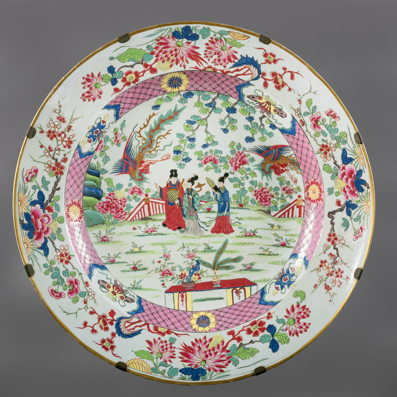 Famille Rose Charger by Samson, Edmé et Cie.