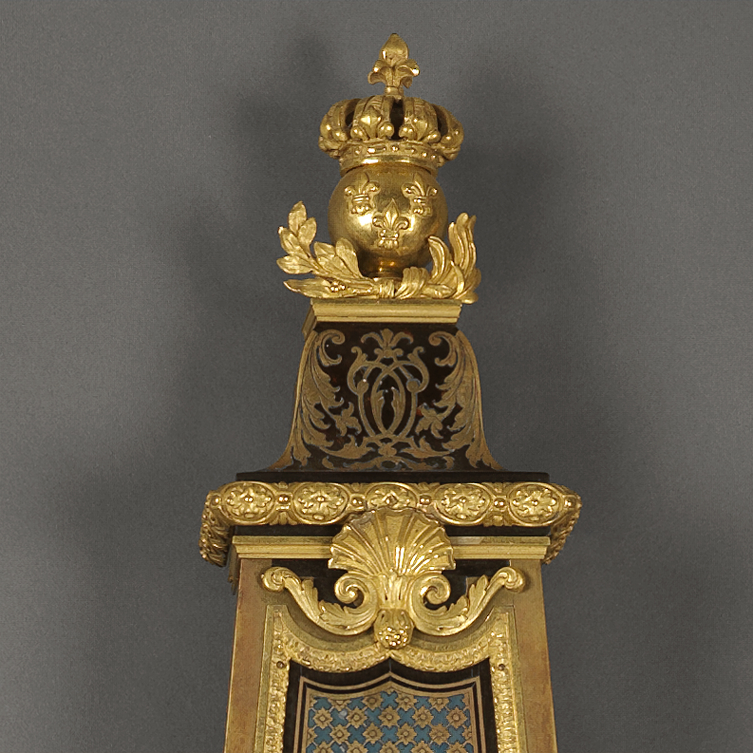 A Louis XIV Style Tortoiseshell Clock and Barometer Set - Image 6