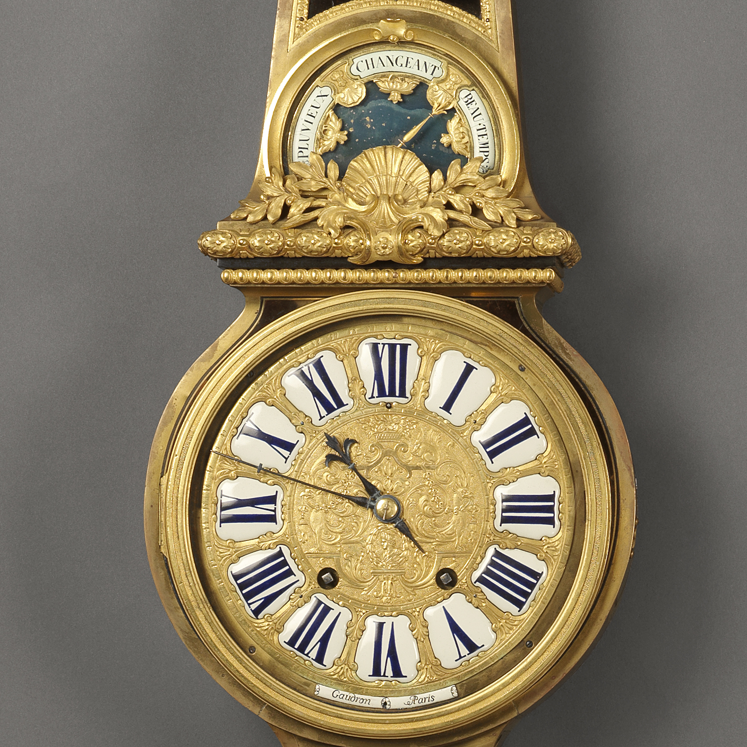 A Louis XIV Style Tortoiseshell Clock and Barometer Set - Image 4