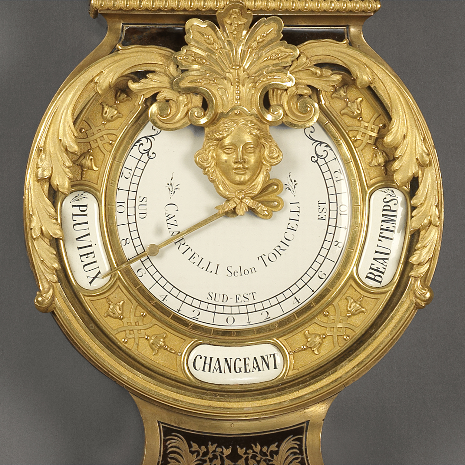 A Louis XIV Style Tortoiseshell Clock and Barometer Set - Image 2