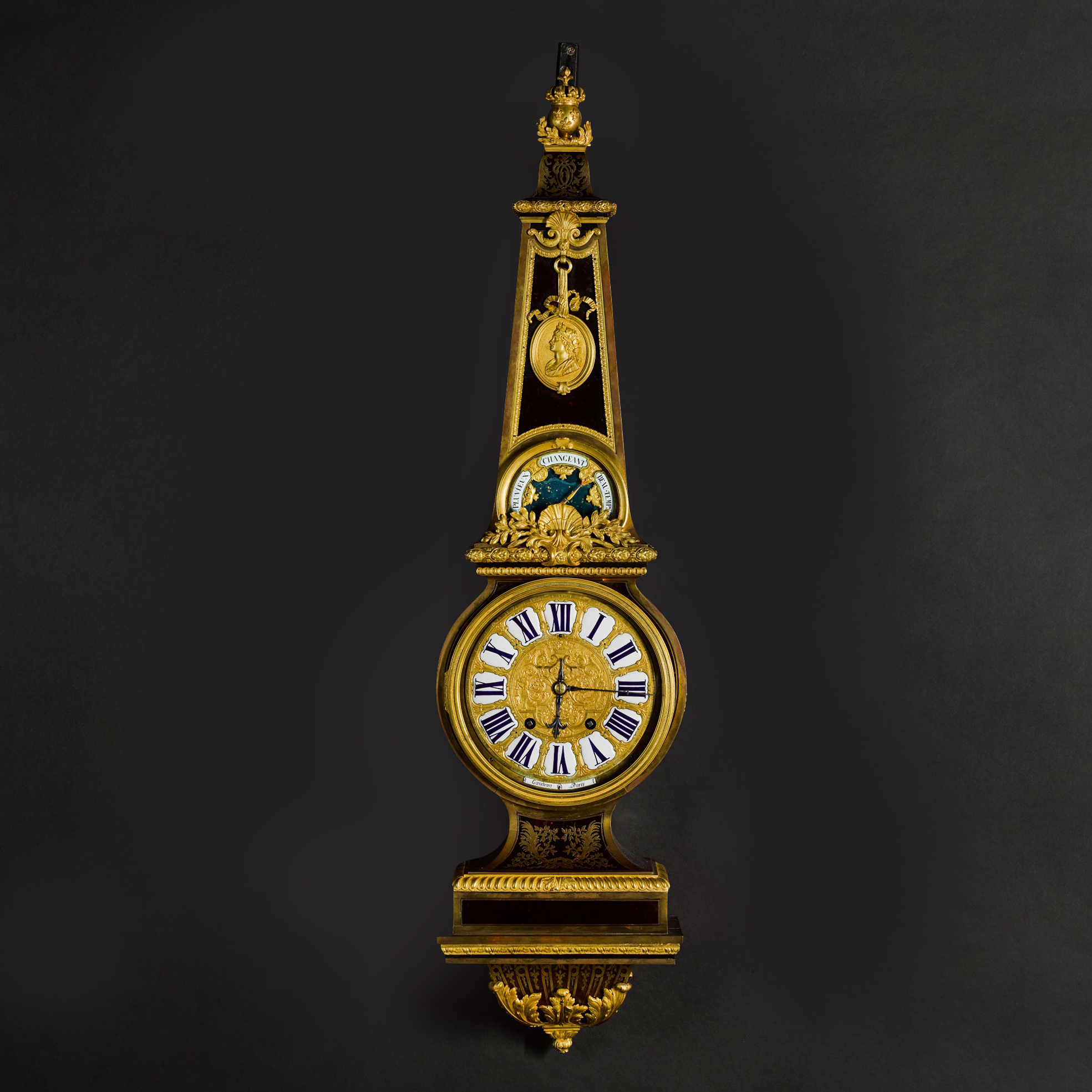 A Louis XIV Style Tortoiseshell Clock and Barometer Set - Image 5