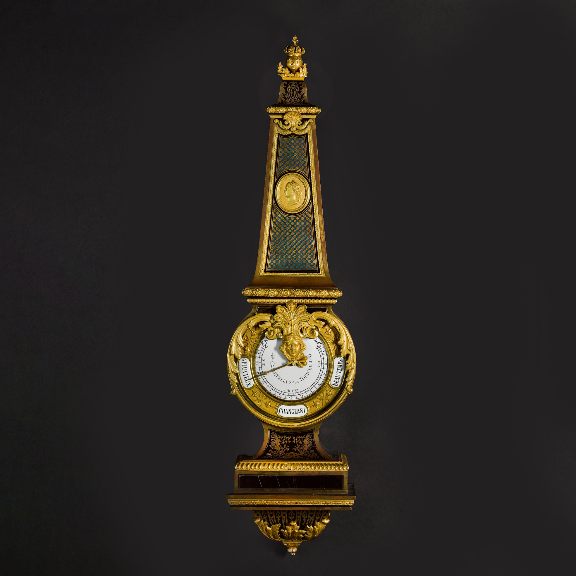 A Louis XIV Style Tortoiseshell Clock and Barometer Set - Image 3