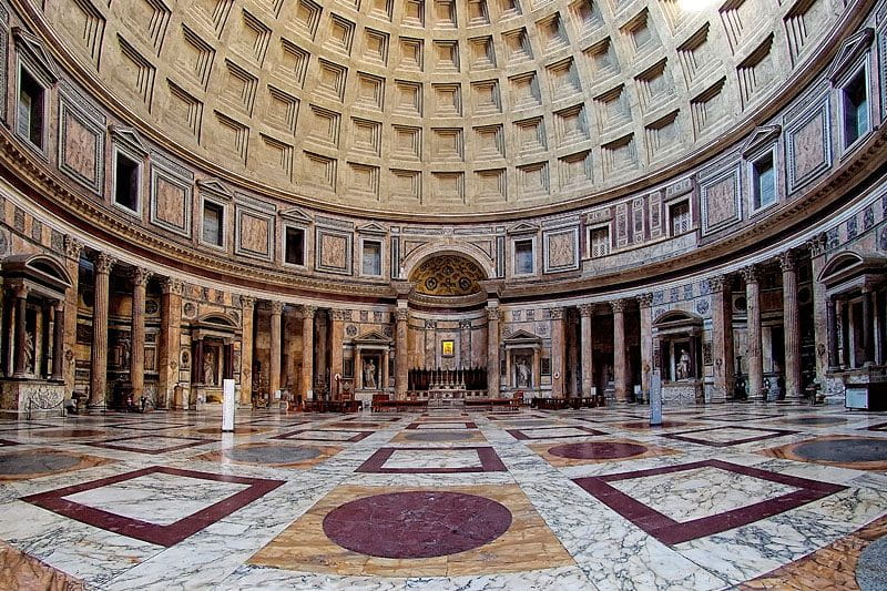 The interior of the Pantheon, Rome, Italy