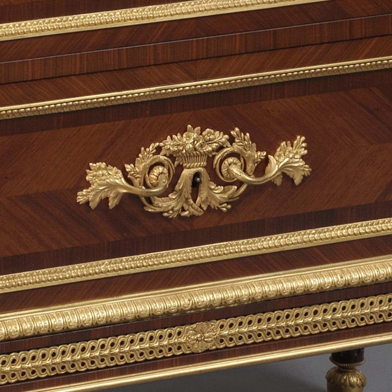 A Fine Louis XVI Style Gilt-Bronze Mounted Five Drawer, Marble Top Chiffonier - Image 4