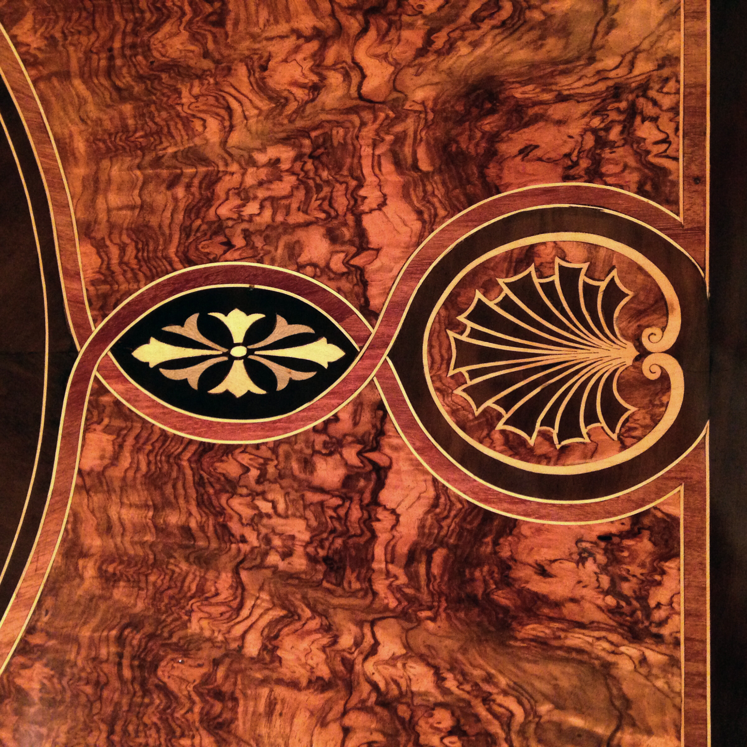 A Fine Pair of Mounted Marquetry Inlaid Card Tables With Porcelain Plaques - Image 4