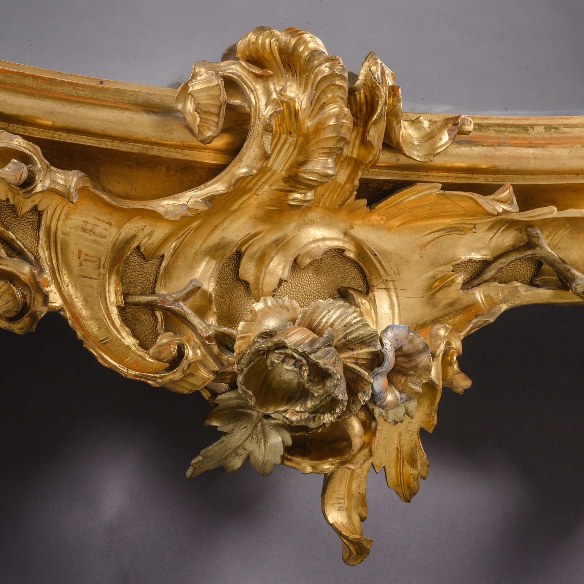 A Large Rococo Style Carved Giltwood And Silver-Gilt Varnished (‘Mecca’) Mirror - Image 8