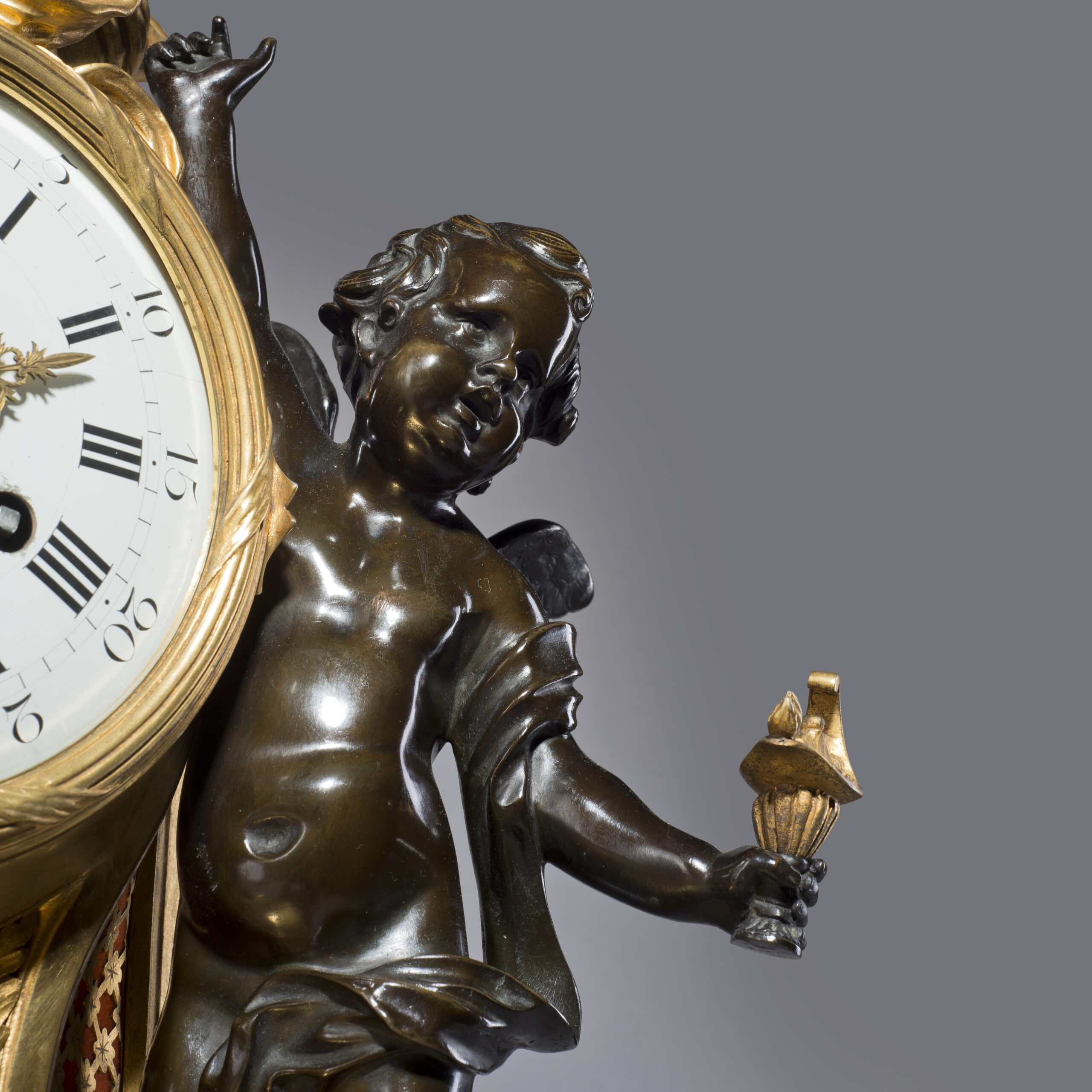 A Fine Louis XVI Style Gilt and Patinated Bronze Figural Clock - Image 3