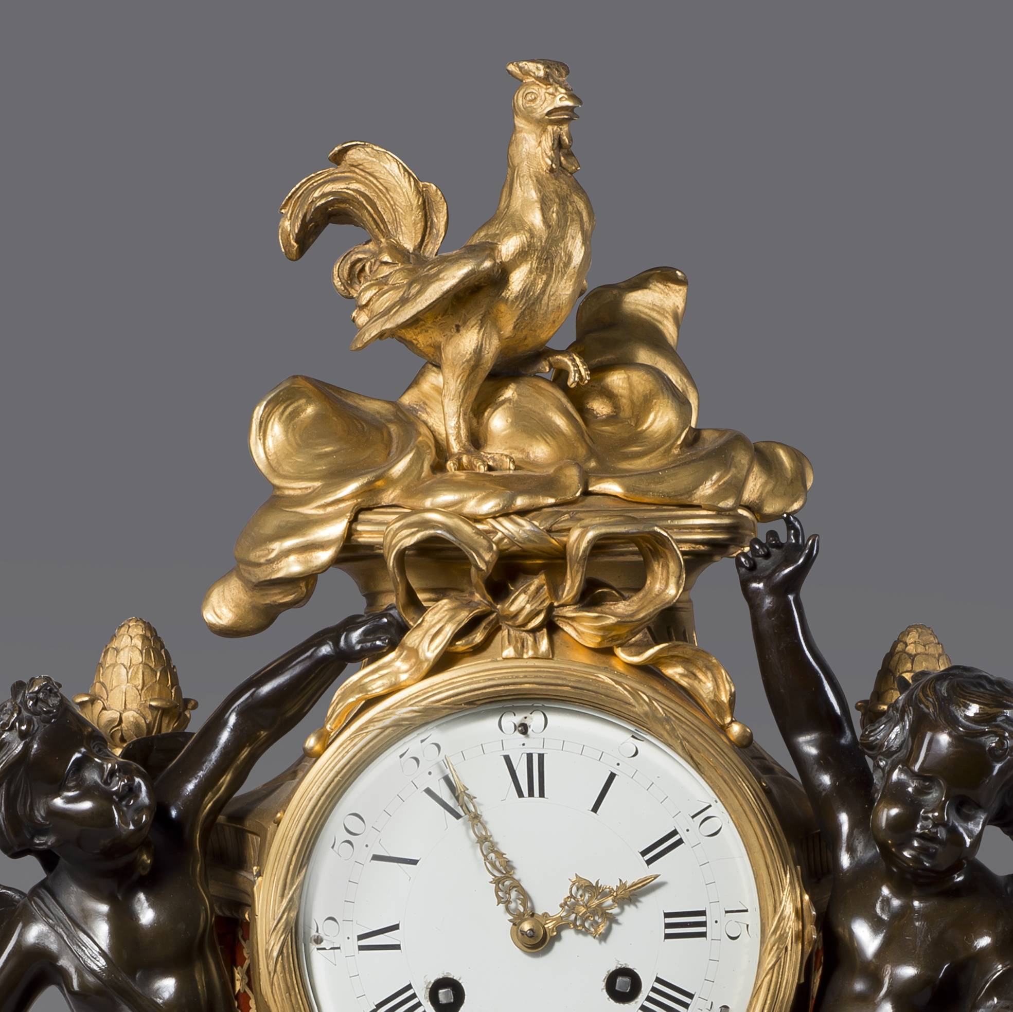 A Fine Louis XVI Style Gilt and Patinated Bronze Figural Clock - Image 2