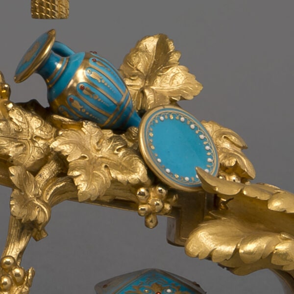 A Fine Gilt-Bronze and Sèvres Style Porcelain Mounted Figural Clock By Japy Frères