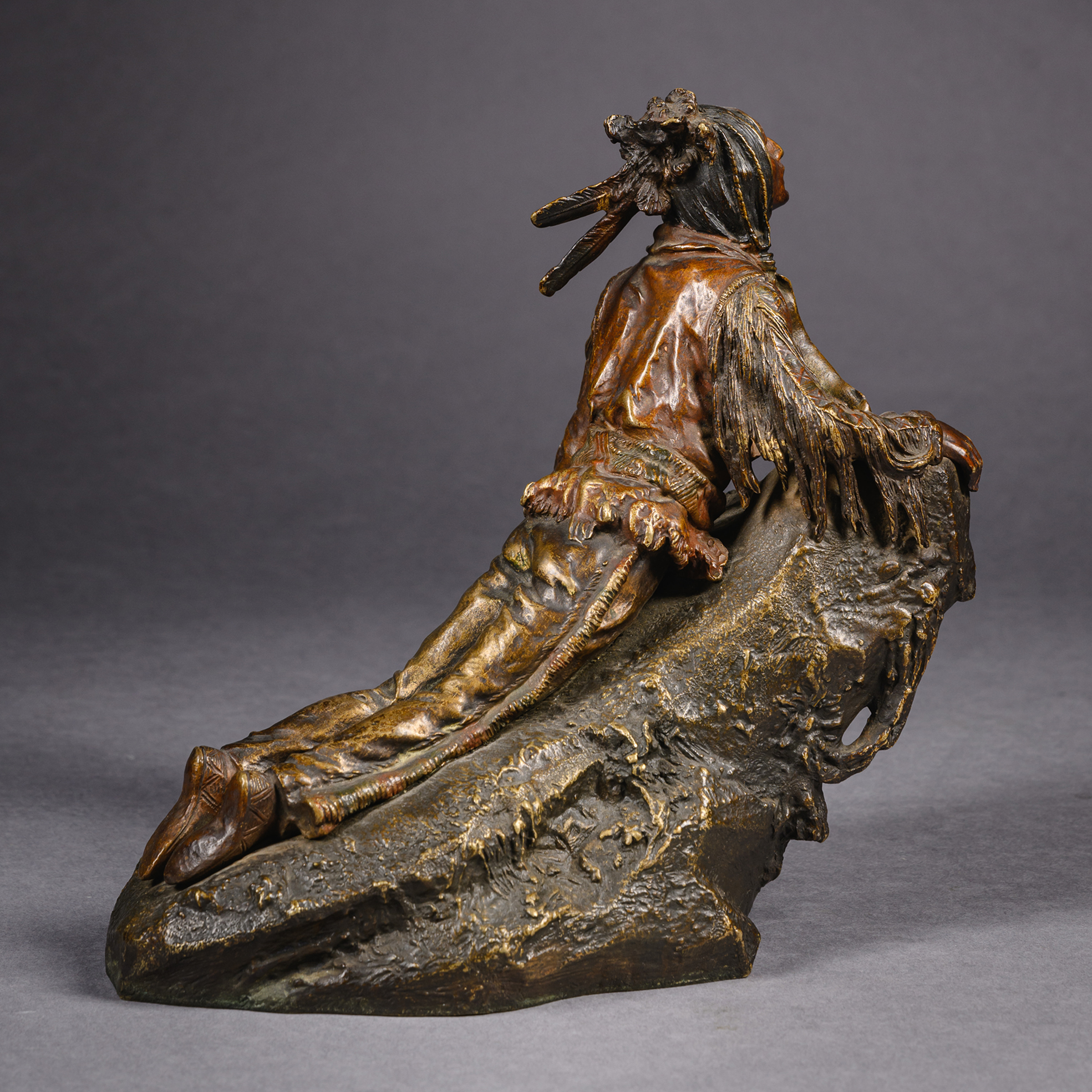 A Fine Patinated bronze Figure of A Native American Scout - Image 4