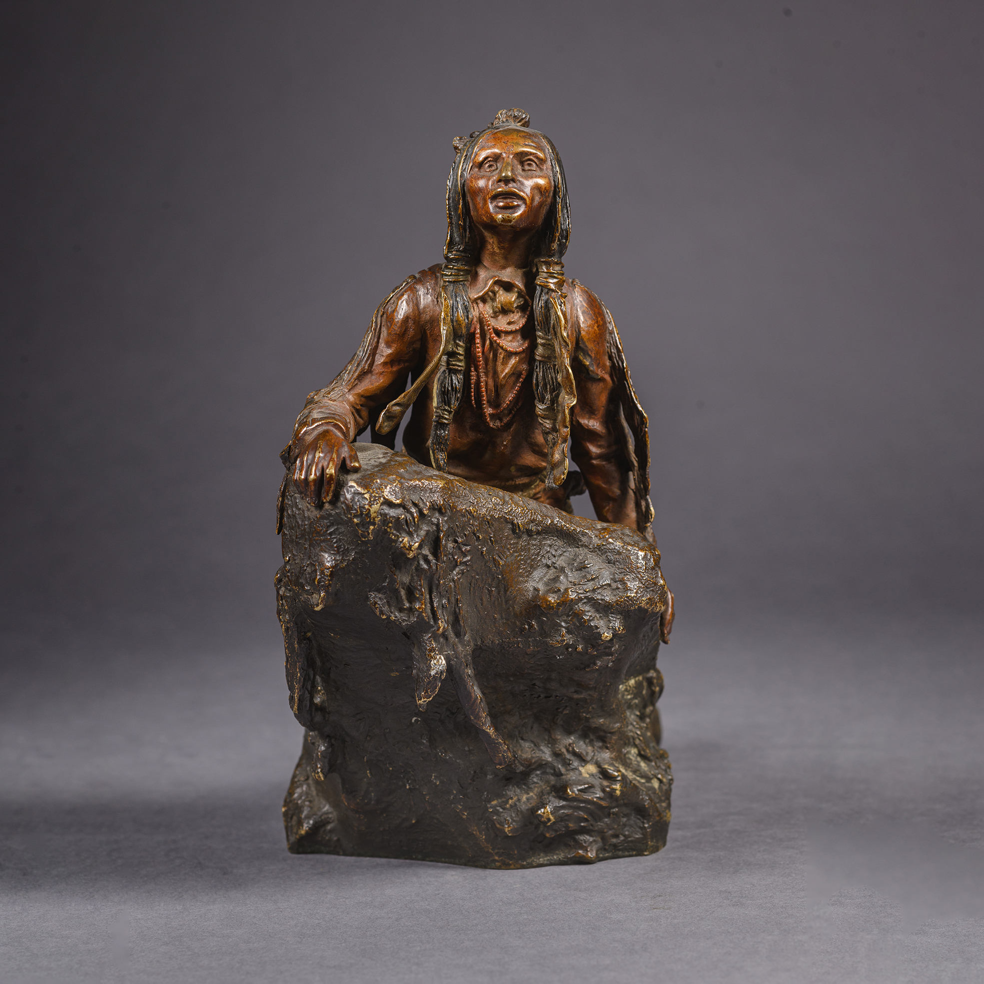 A Fine Patinated bronze Figure of A Native American Scout - Image 5