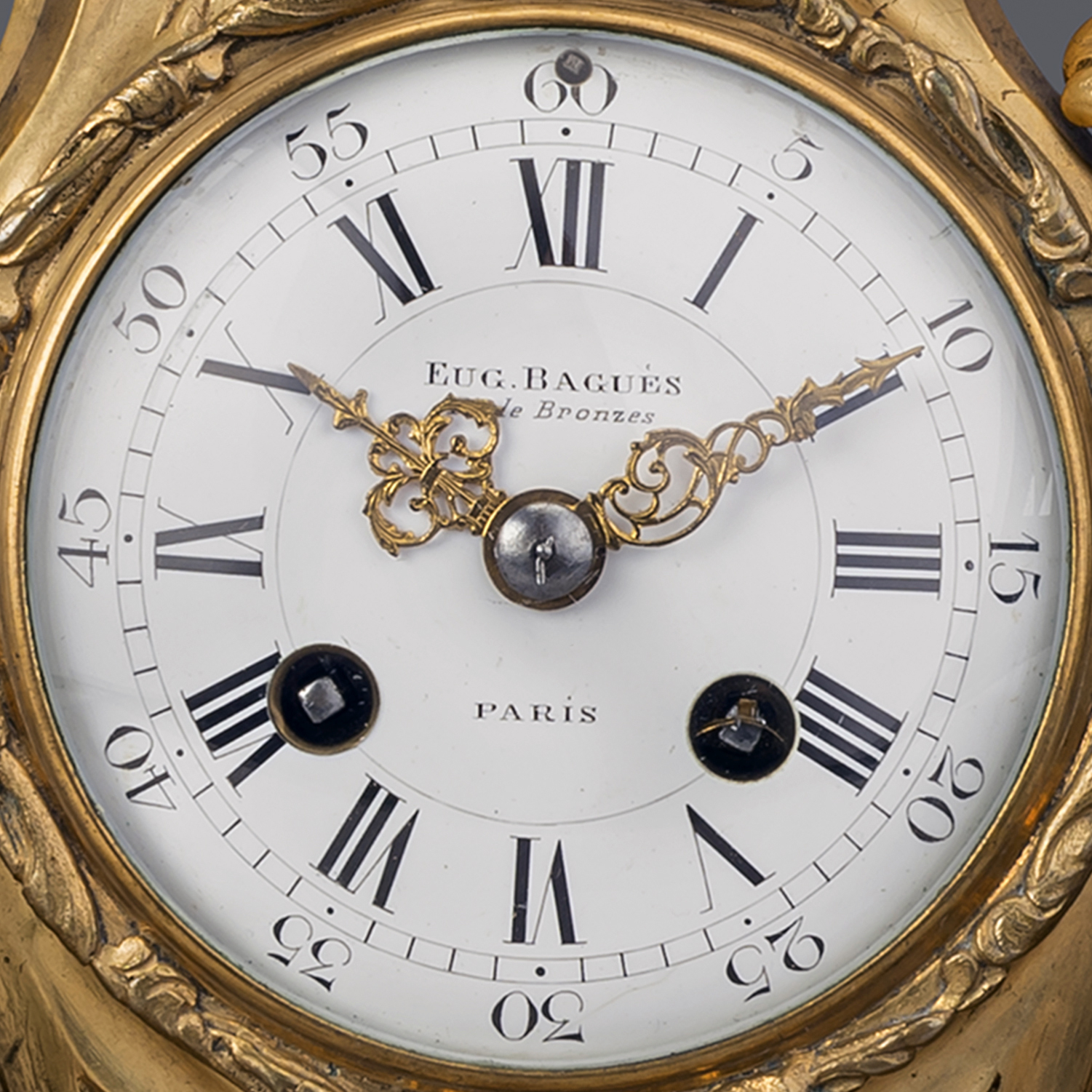 A Fine Louis XV Style Gilt and Patinated Bronze Figural Clock Garniture - Image 5