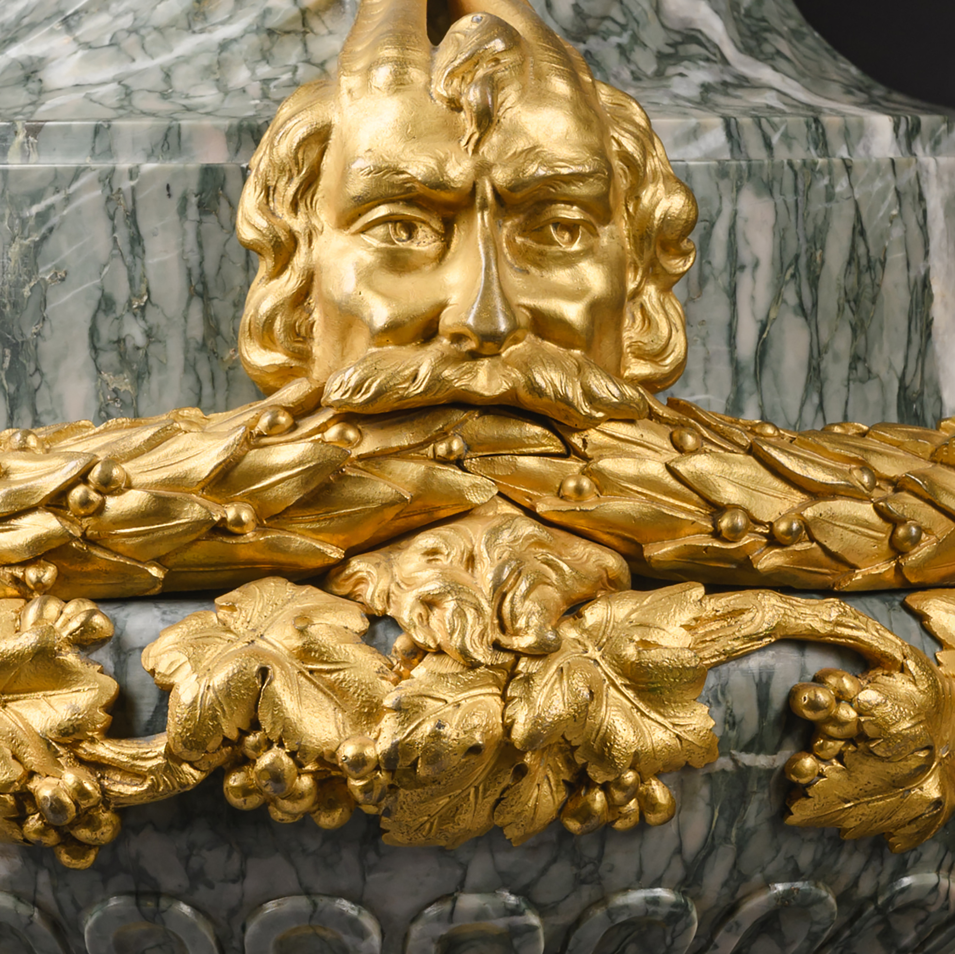 A Pair Of Louis XVI Style Gilt-Bronze Mounted Green Marble Vases - Image 8