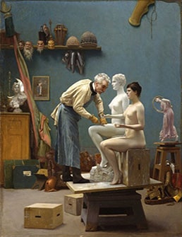 Jean-Léon Gérôme, The Artist Sculpting ‘Tanagra’ 1890. Oil on canvas. Dahesh Museum of Art, New York. (Ackerman, cat. no. 419.3)