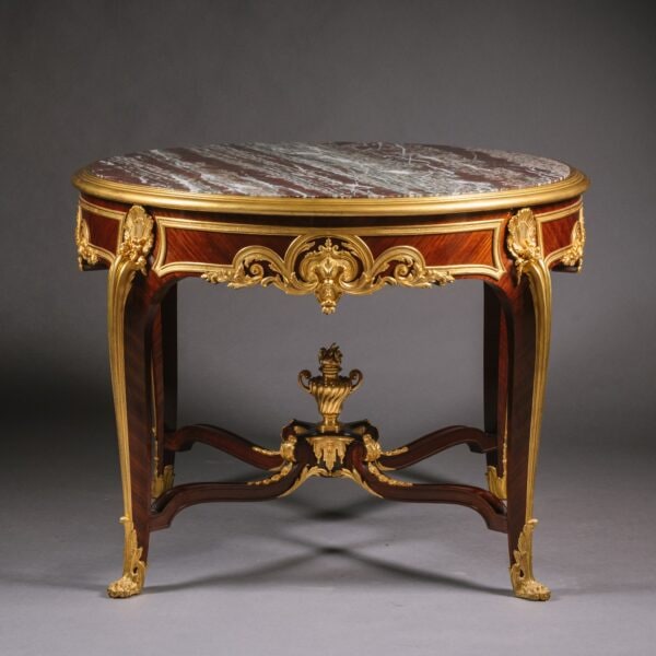 An Important and Rare Gilt-Bronze, Mahogany and Bois Satiné Centre Table by Francois Linke for sale at Adrian Alan Ltd