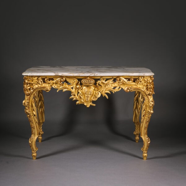 A Louis XV Style Giltwood and Marble Centre Table