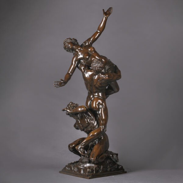 A Large Patinated-Bronze Figural Group of the 'Abduction of the Sabine Women', After the model by Giambologna