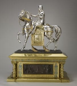 &#039;Lady Godiva&#039; 1857-58 - An equestrian sculpture from the Warwick History series, modelled by Pierre-Emile Jeannest for Elkington &amp; Co.