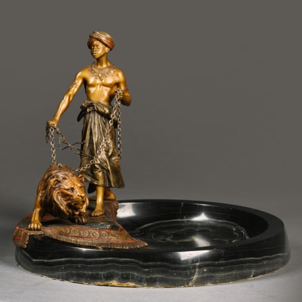 Franz Bergman (Austria 1861-1936) - 'The Lion Tamer’, A Fine Cold Painted Bronze Orientalist Group