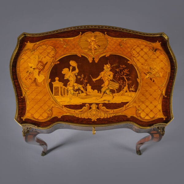 A Fine and Rare Louis XV Style Gilt-Bronze Mounted Marquetry Occasional Table, By Emmanuel Alfred (dit Alfred II) Beurdeley