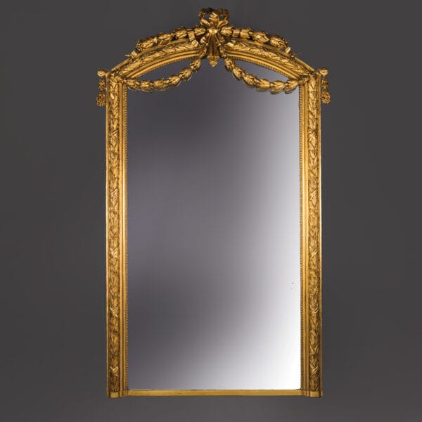 A Large Napoleon III Carved Giltwood &amp; Gesso Mirror