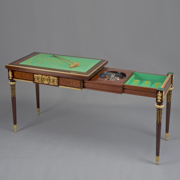 A Fine Louis XVI Style Gilt-Bronze Mounted and Parquetry Inlaid Games Table, by François Linke