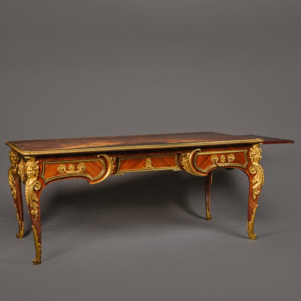 B76460 A Louis XIV Style Gilt-Bronze Mounted Mahogany Bureau Plat By Cueunières, Paris, After the Model by Charle