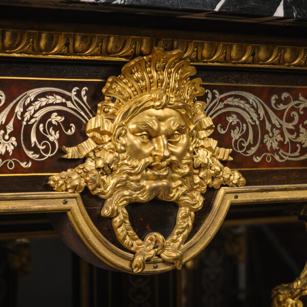 A Louis XIV Style Gilt-Bronze Mounted Cut-Brass and Cut-Pewter Inlaid 'Boulle' Marquetry and Ebonised Console Table, By Gervais Durand