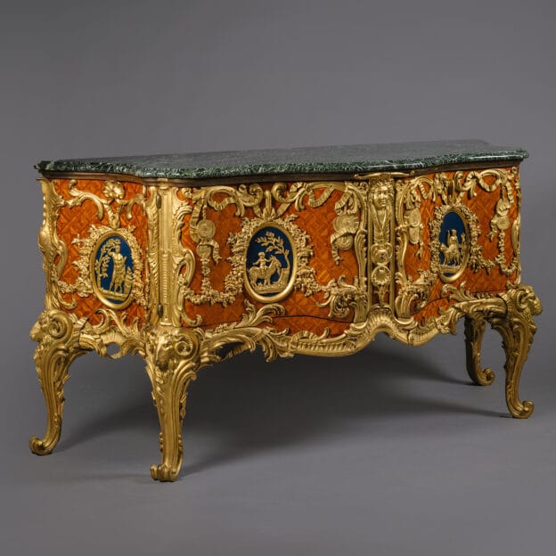 A Magnificent Gilt-Bronze Mounted Parquetry Commode, After Antoine Gaudreaux&#039;s &#039;Commode Médallier&#039;