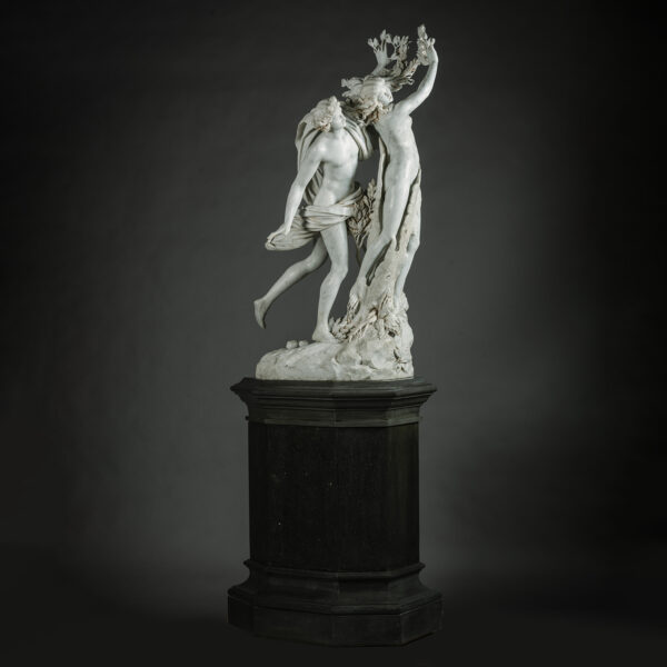 An Impressive White Statuary Marble Figural Group of Apollo and Daphne After The Celebrated Model by Bernini