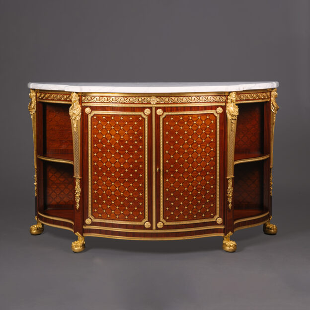 A Large and Important Gilt-Bronze Mounted Parquetry Side Cabinet by Zwiener Jansen Successeur