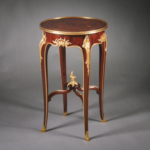 A Fine Louis XV Style Gilt-Bronze Mounted Bois Satiné Marquetry Gueridon, by François Linke