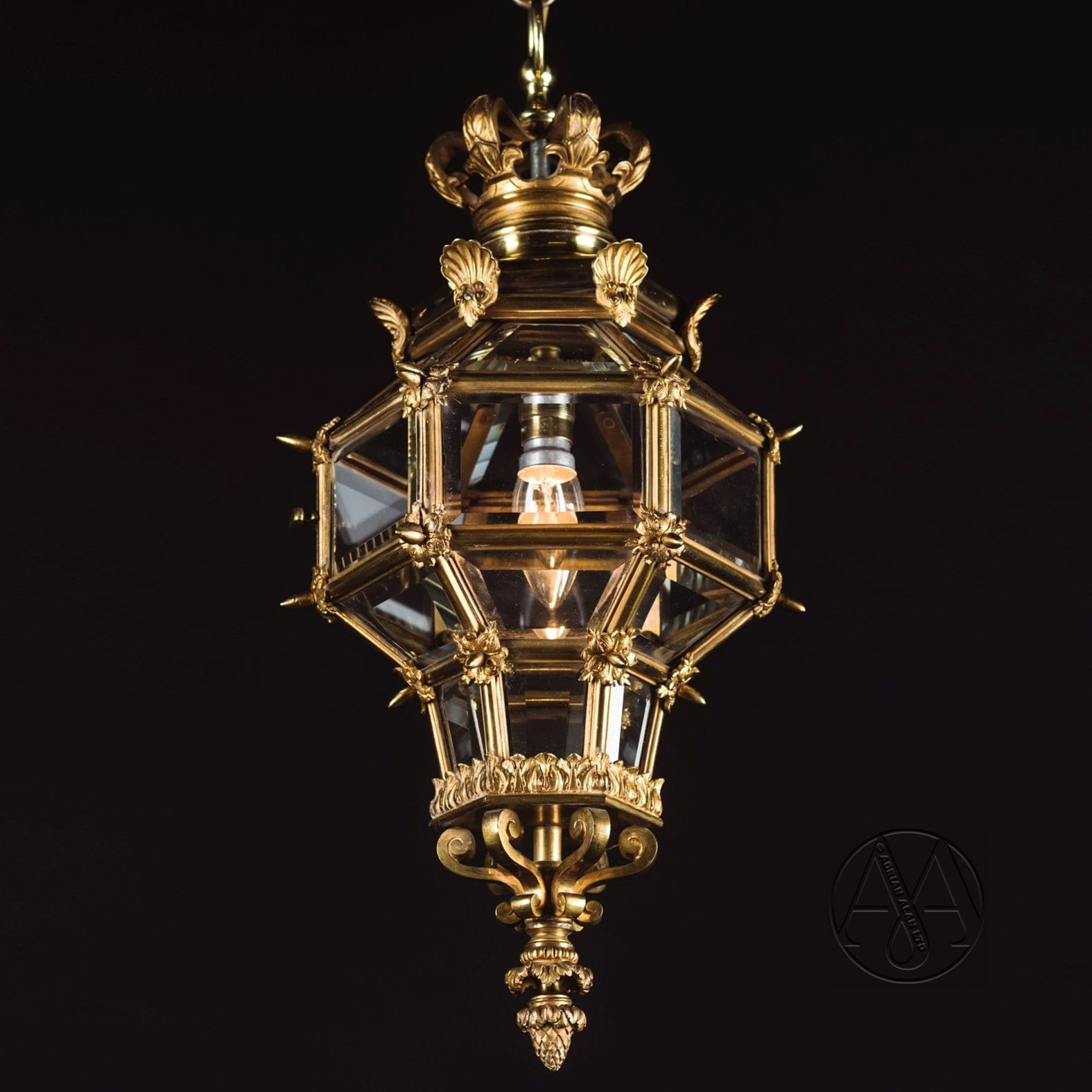 A Small Louis XVI Style Gilt-Bronze Lantern