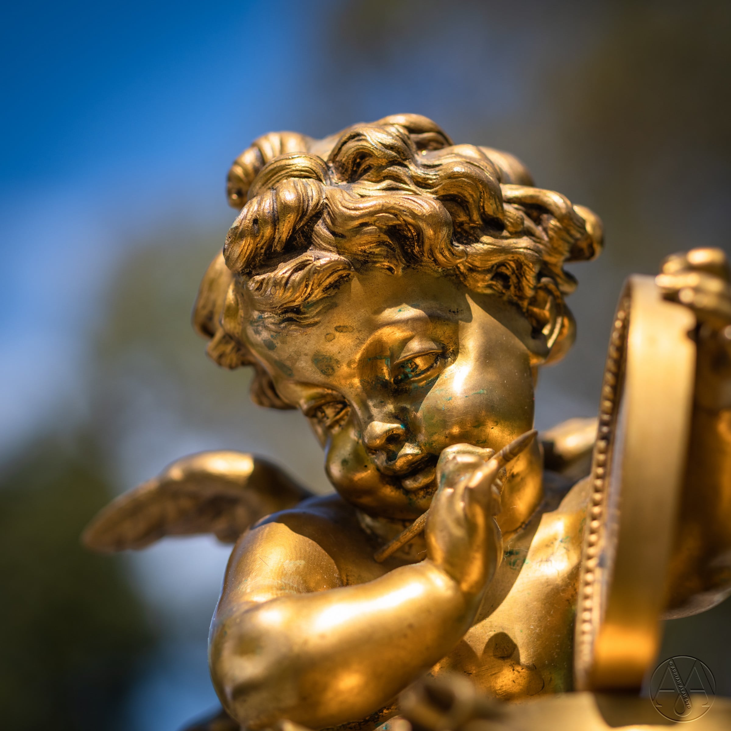 A Louis XVI Style Gilt-Bronze and Sèvres Style Porcelain Mounted Figural Clock, Allegorical of the Arts - Image 11