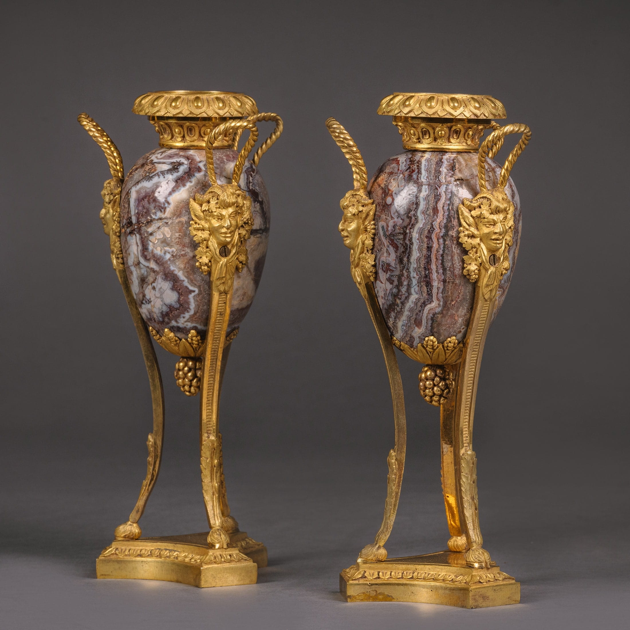 A Pair of Petite Louis XVI Style Gilt-Bronze Mounted Fluorspar Cassolettes - Image 6