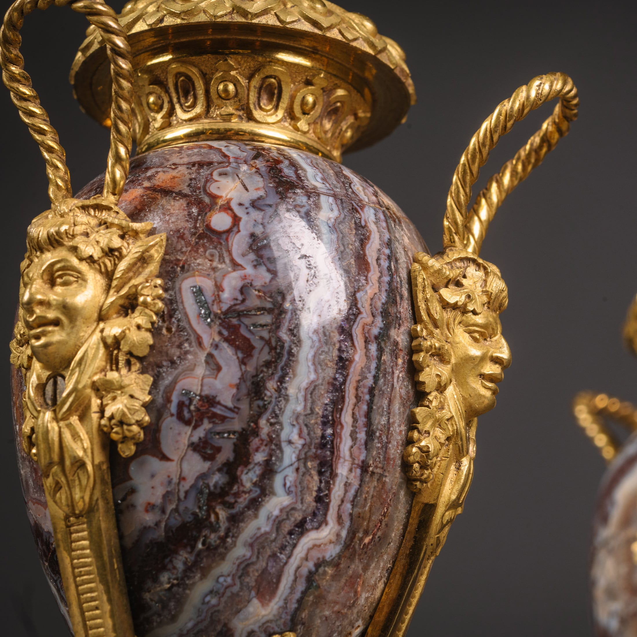 A Pair of Petite Louis XVI Style Gilt-Bronze Mounted Fluorspar Cassolettes - Image 4