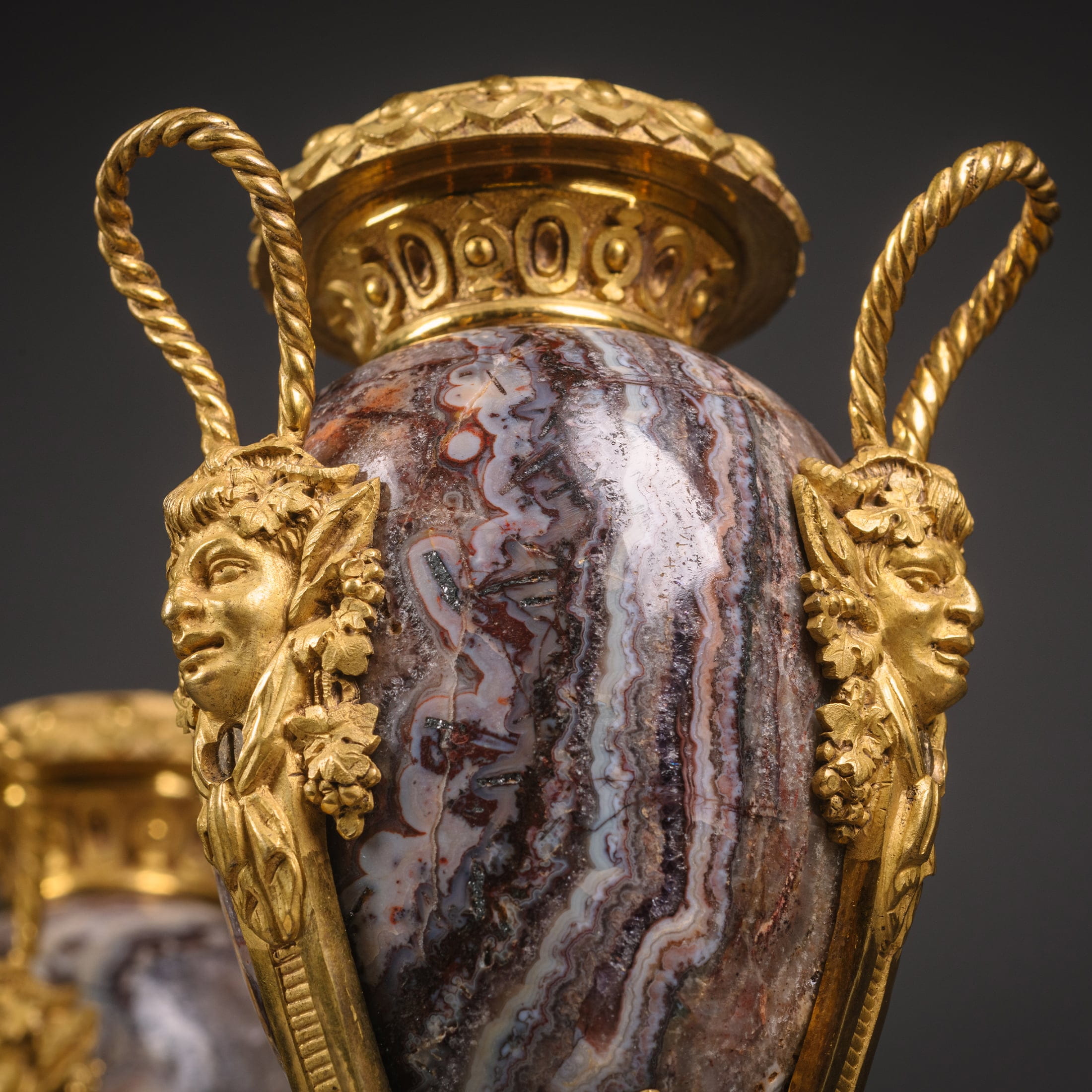 A Pair of Petite Louis XVI Style Gilt-Bronze Mounted Fluorspar Cassolettes - Image 5