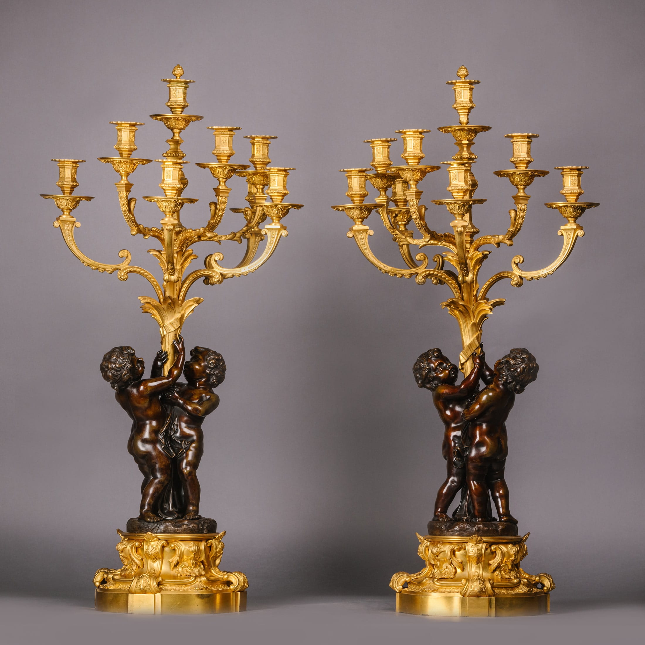 A Rare Monumental Cercles Tournants Clock Garniture - Image 8