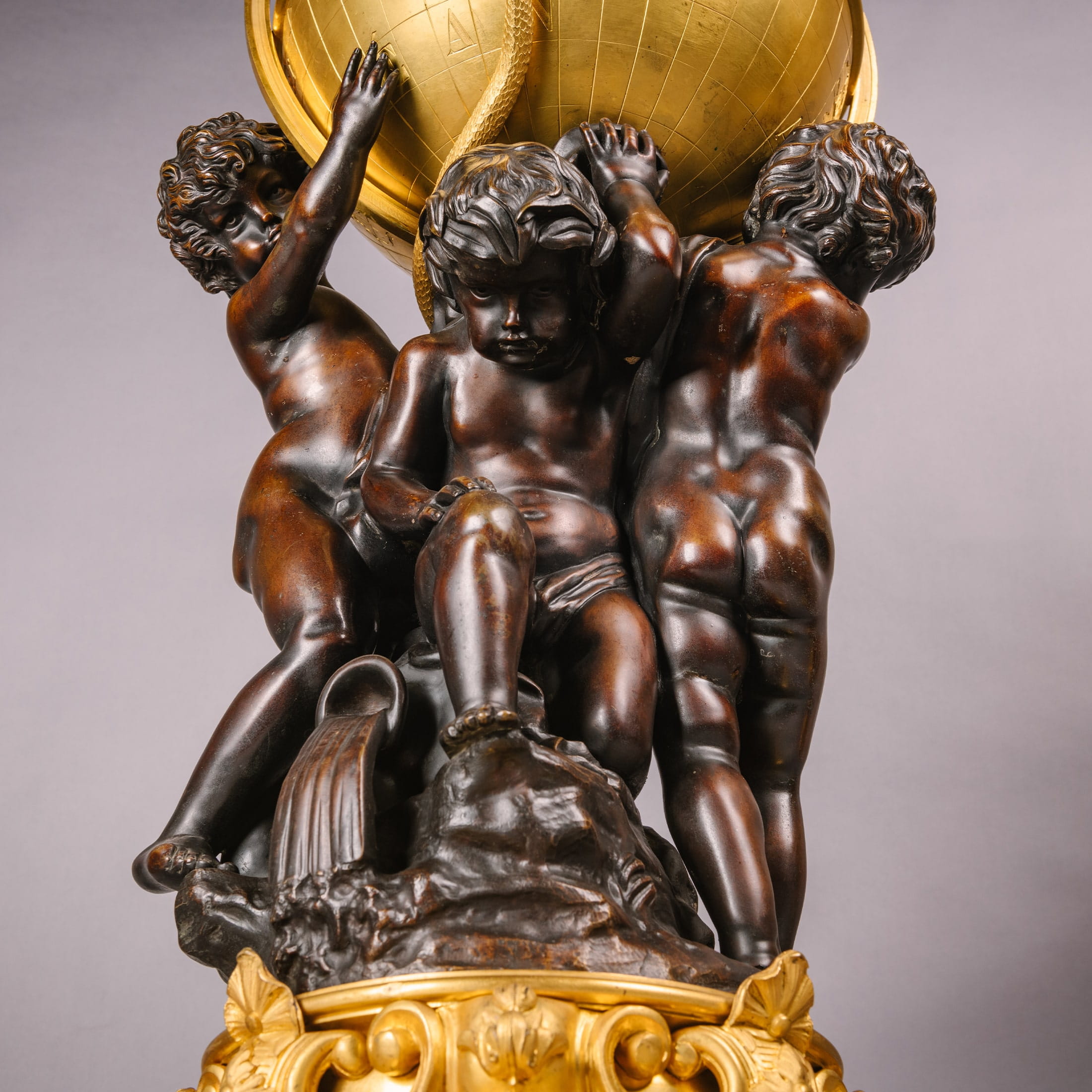 A Rare Monumental Cercles Tournants Clock Garniture - Image 7
