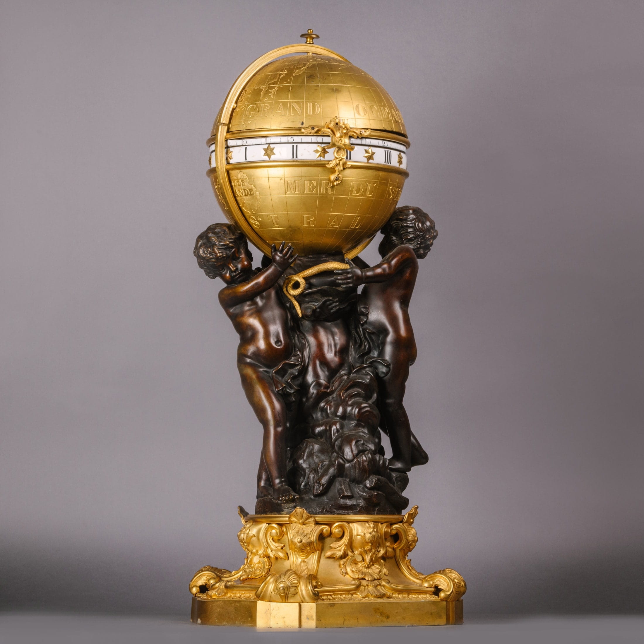 A Rare Monumental Cercles Tournants Clock Garniture - Image 6