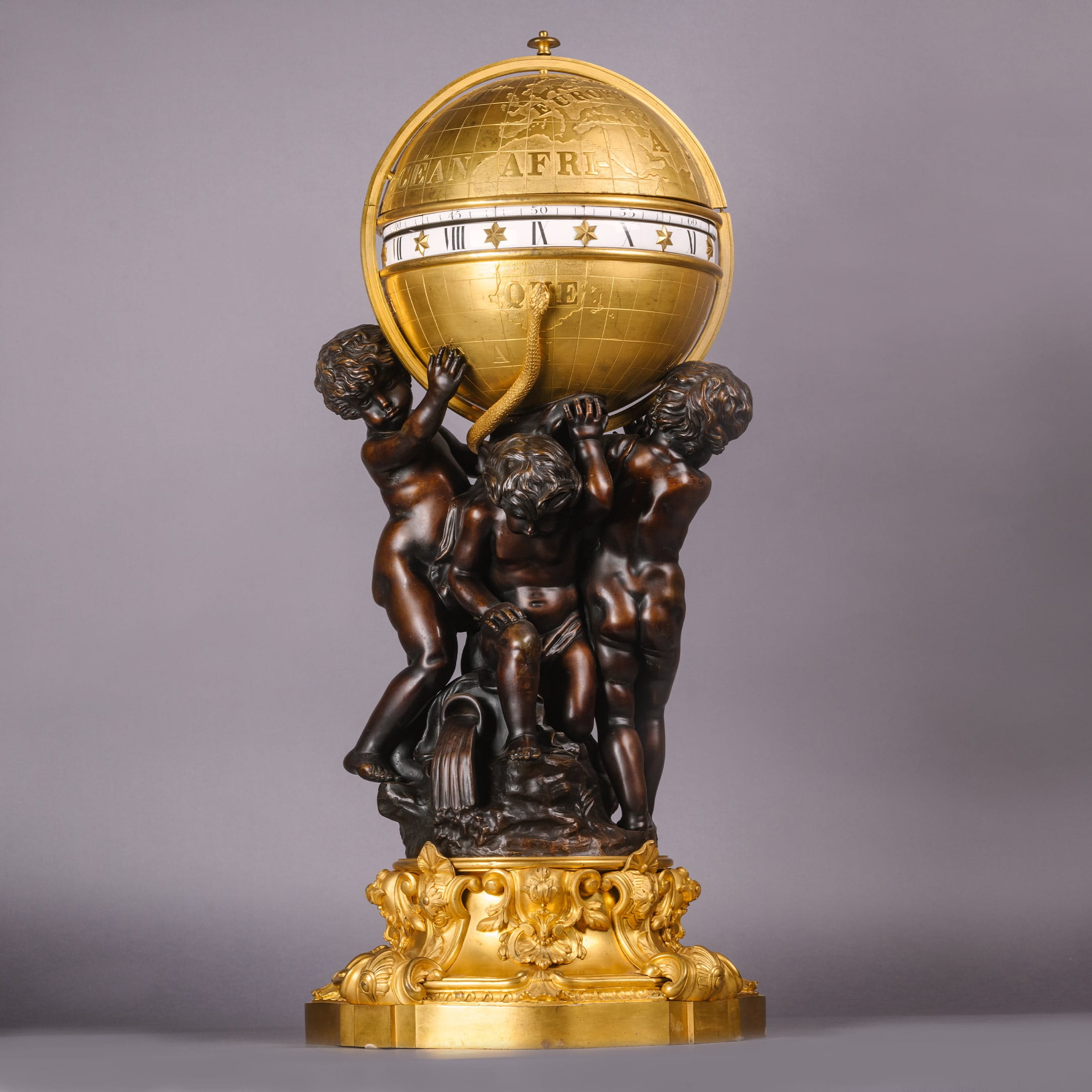 A Rare Monumental Cercles Tournants Clock Garniture - Image 5