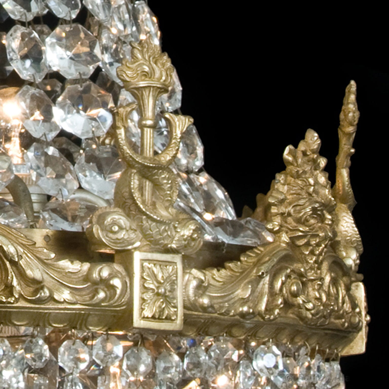 A Fine Gilt-Bronze and Cut-Glass Chandelier - Image 4