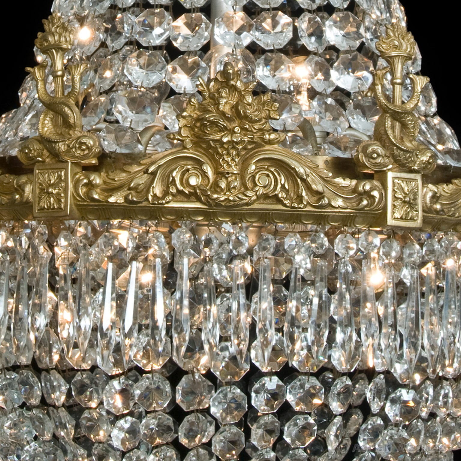 A Fine Gilt-Bronze and Cut-Glass Chandelier - Image 6